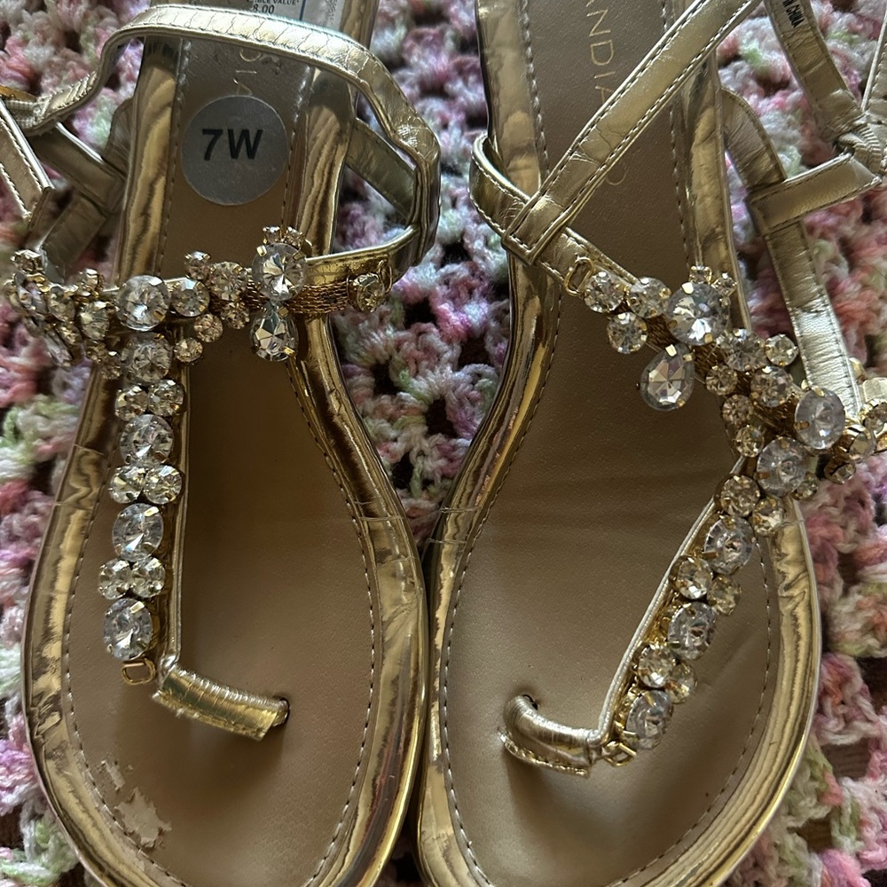 Gold Embellished Sandals